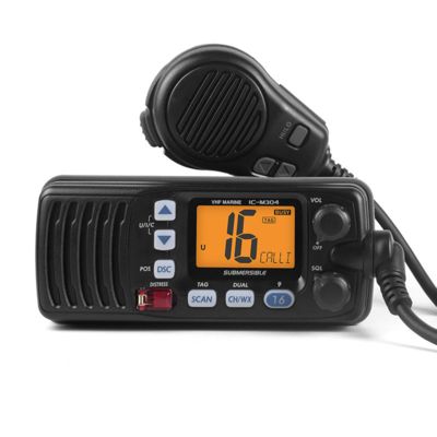 IC-M304 25W IPX7 Waterproof Submersible VHF Marine Radio with 88 Storage Channels for Marine and Car Use